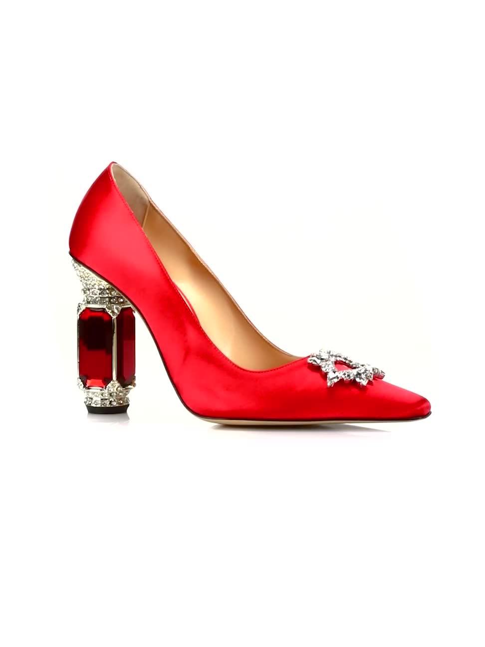 Nalebe Women's Aurum 102MM Satin Crystal-Embellished Pumps - Red