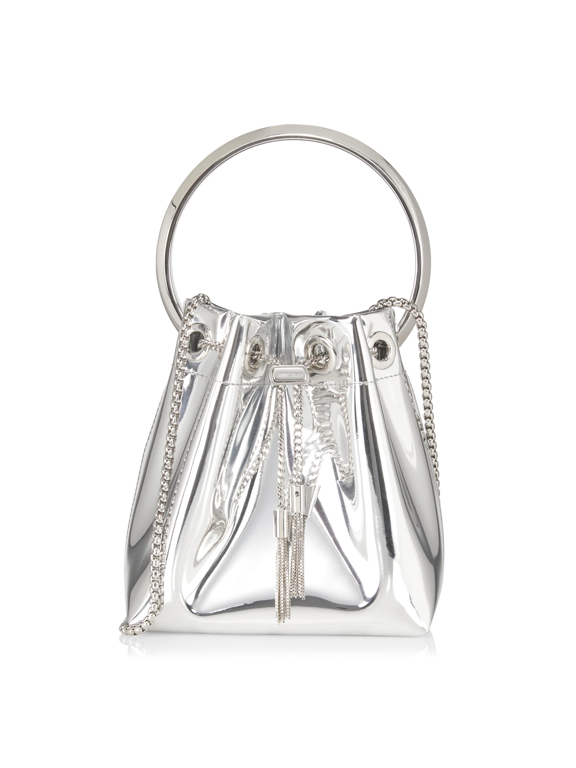 Jimmy Choo Women's Bon Bon Metallic Top Handle Bag - Silver