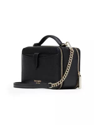 Hudson Pebbled Leather Double Zip Crossbody Bag