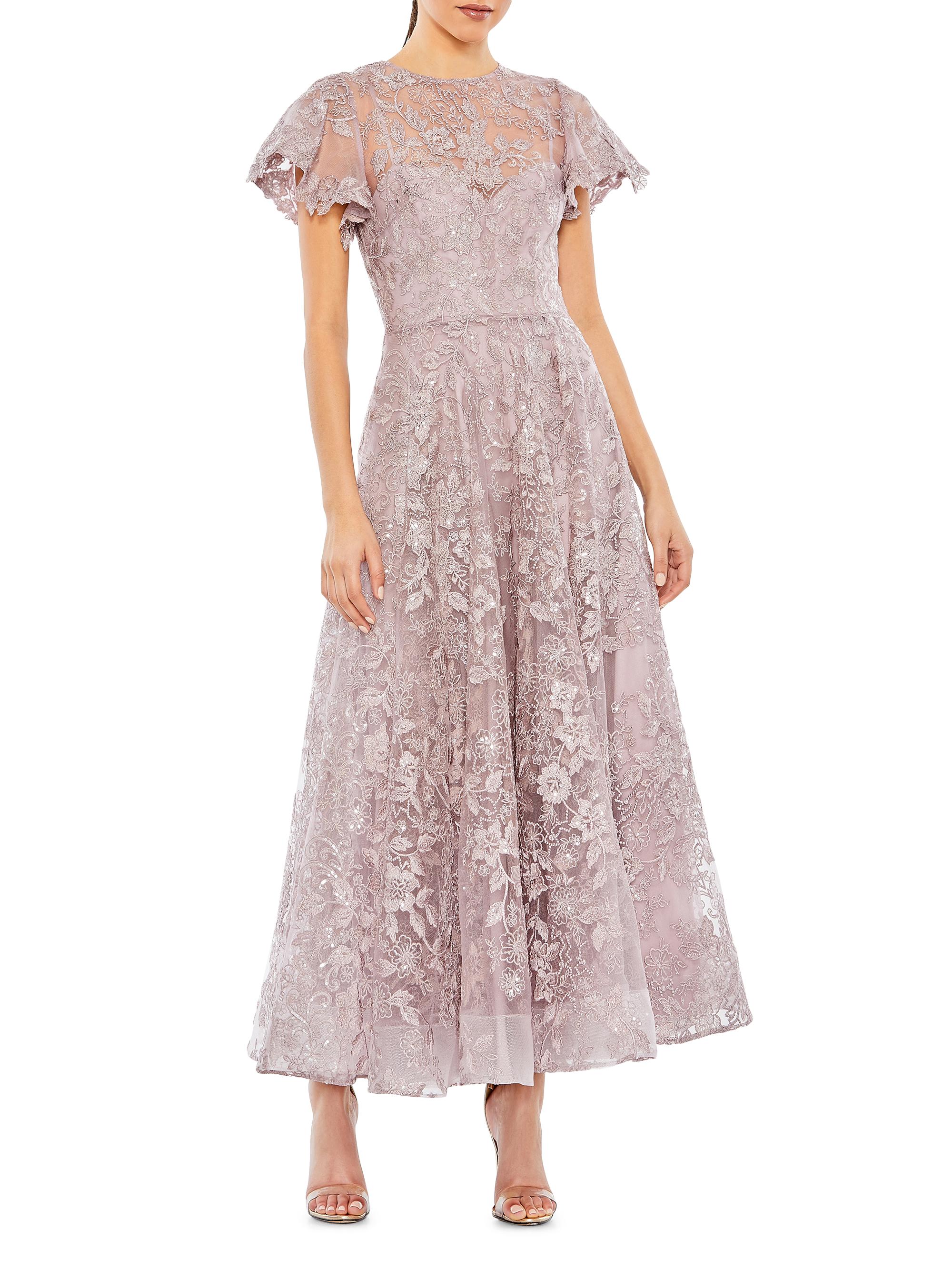 Mac Duggal Women's Embellished Cape-Sleeve Cocktail Dress - Lilac