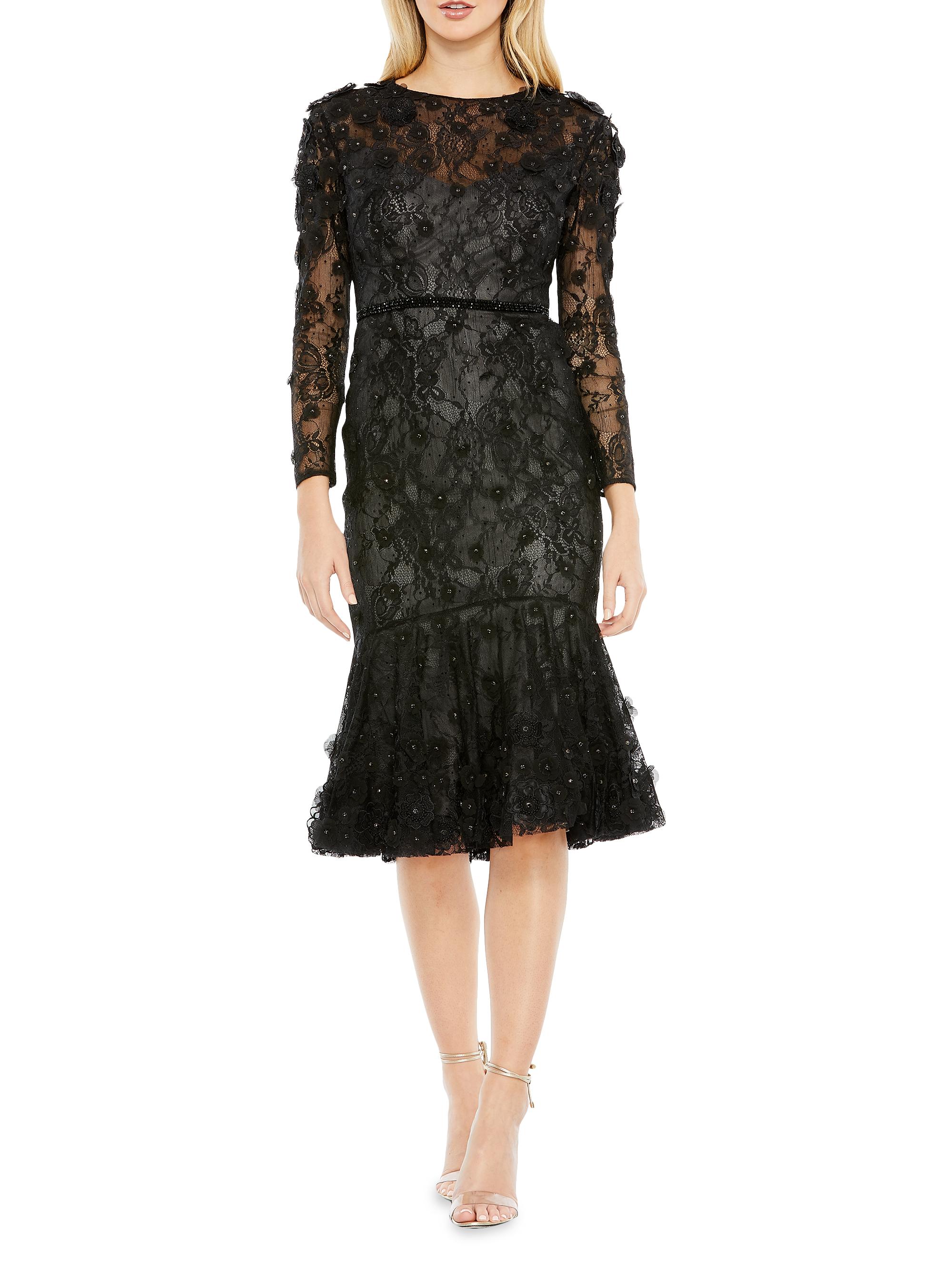 Mac Duggal Women's Embellished Floral Cocktail Dress - Black