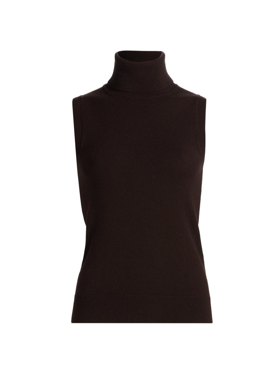 Michael Kors Women's Sleeveless Turtleneck Sweater In Brown