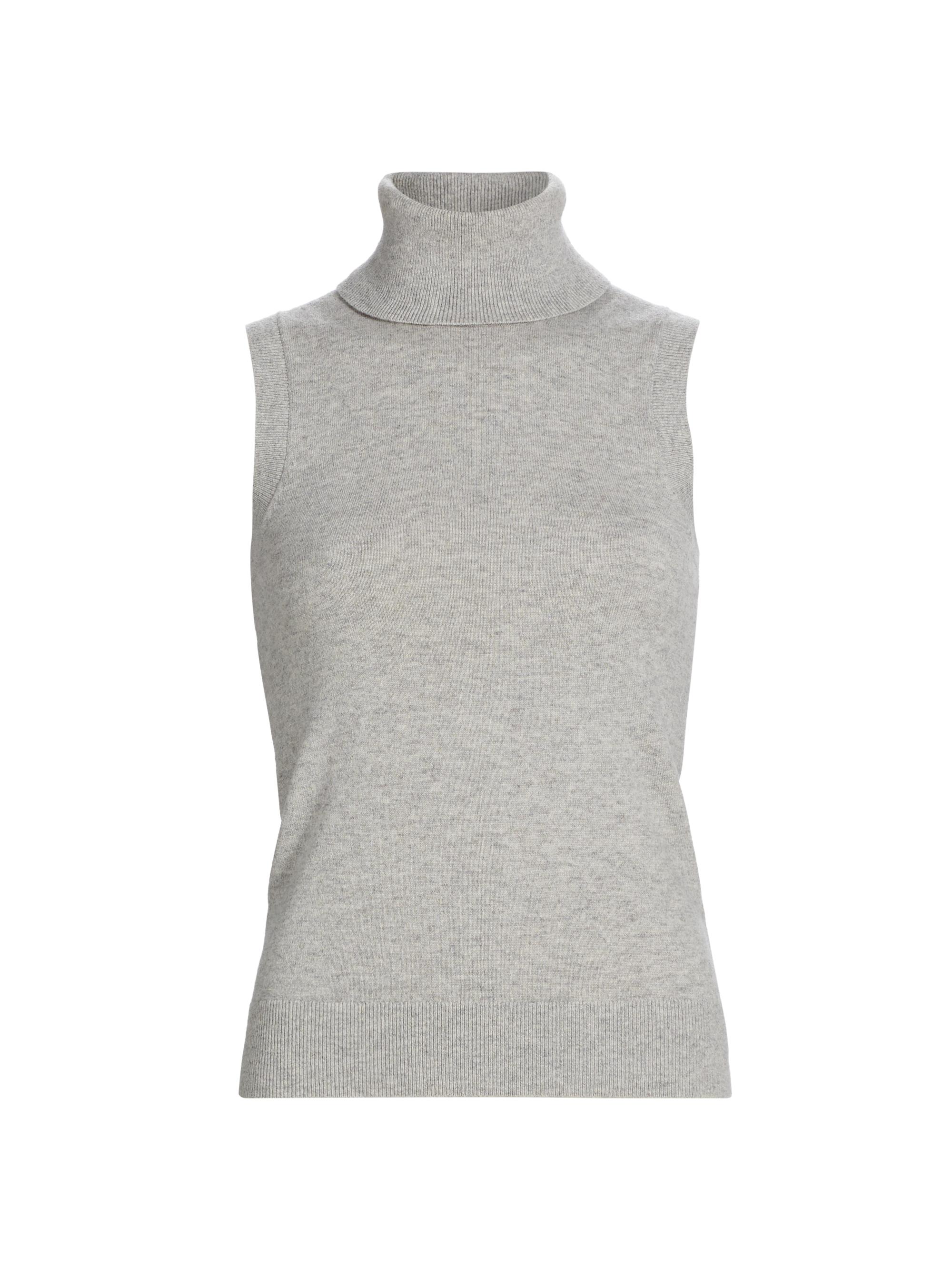 Michael Kors Collection Women's Sleeveless Turtleneck Sweater - Pearl Melange