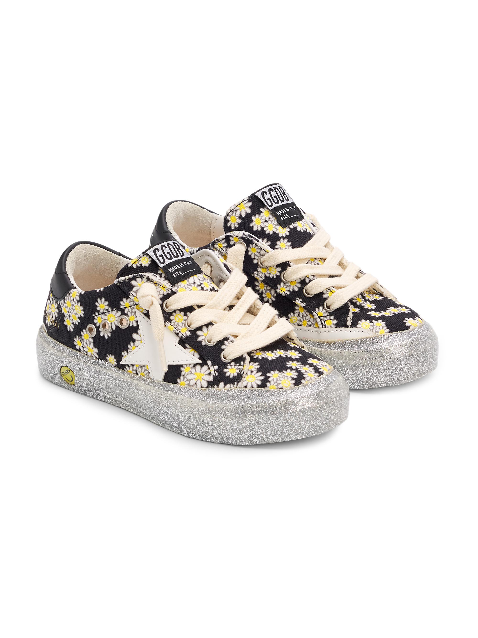 Golden Goose Baby Girl's & Little Girl's Daisy Canvas Glitter Sneakers - Black White 10 (Toddler) | Thumbnail 4