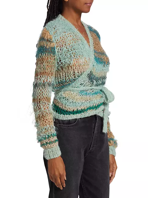 Metallic Knitted Tie Front Cardigan