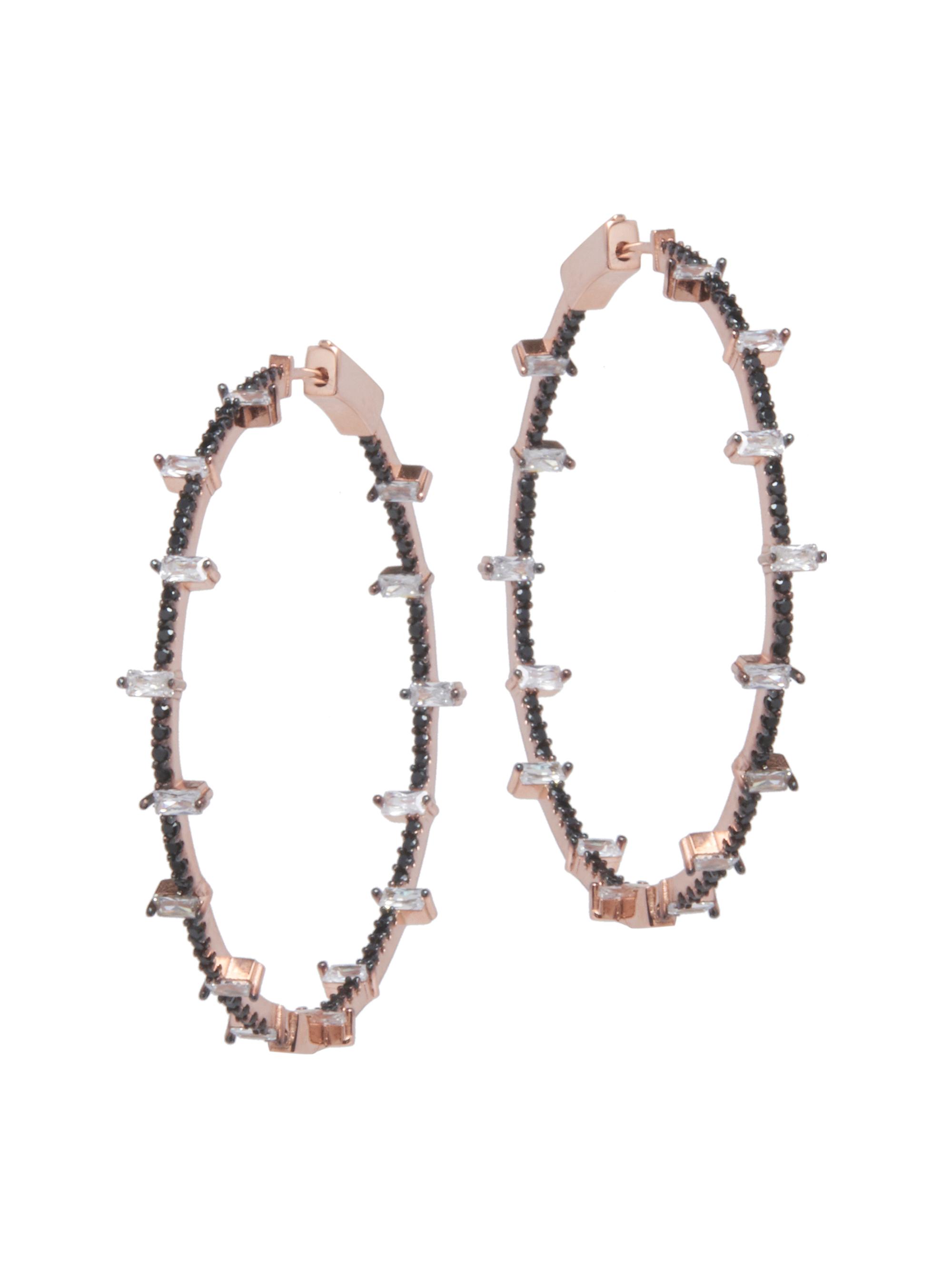 Nickho Rey Women's Jacob 14K-Rose-Gold Vermeil & Crystal Inside-Out Hoop Earrings - Rose Gold