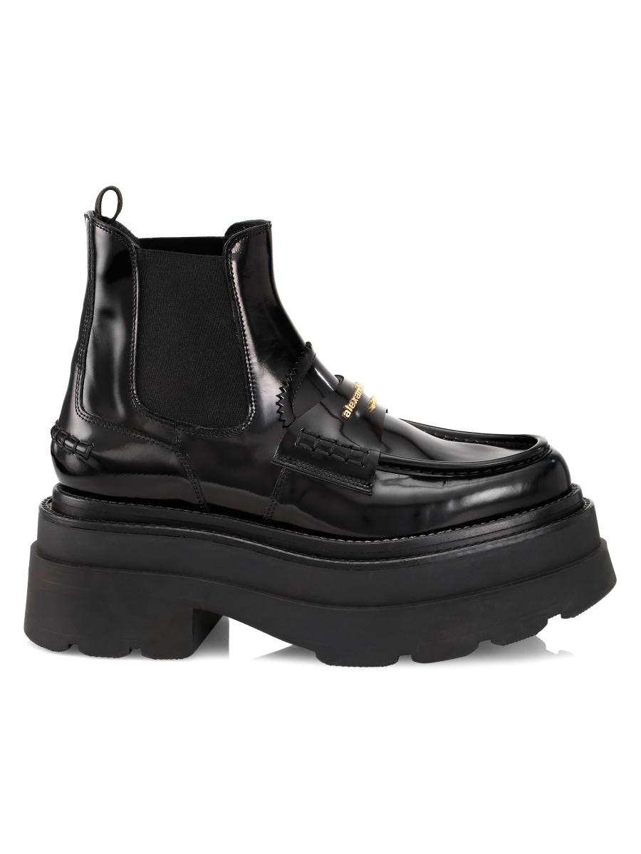 ショートブーツ・ブーティ ALEXANDER WANG BLACK LEATHER KIRA 105 ANKLE BOOTS Alexander Wang Carter Leather Platform Ankle Boots | Saks