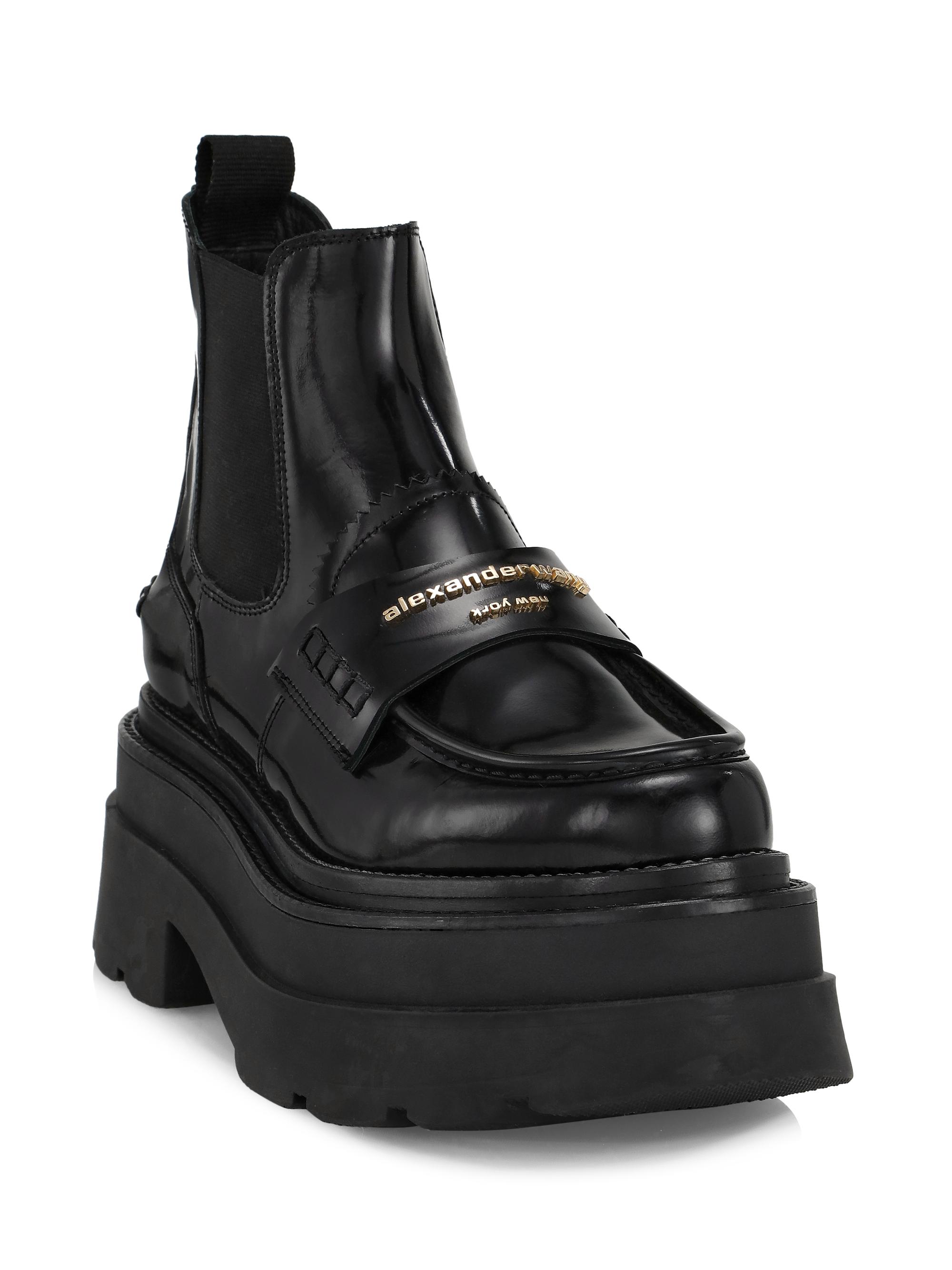 Alexander Wang Carter Leather Platform Ankle Boots | Saks Fifth Avenue