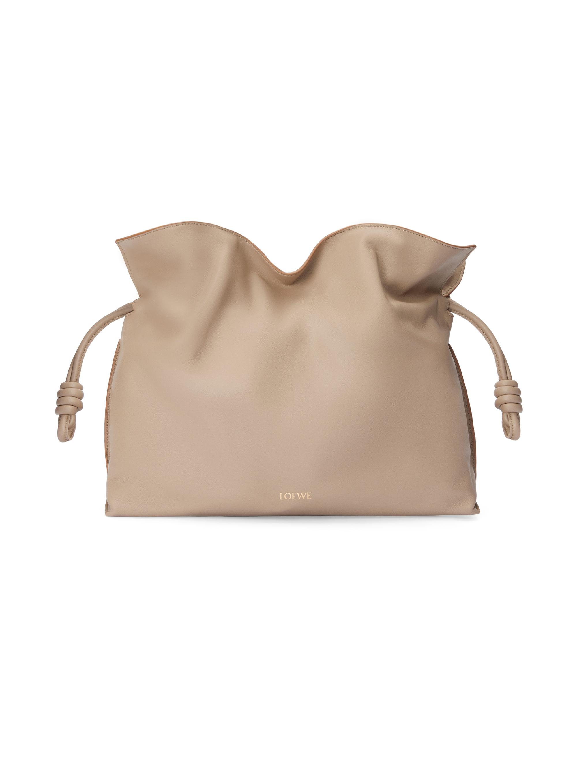 LOEWE Women's Flamenco  Leather Clutch - Sand