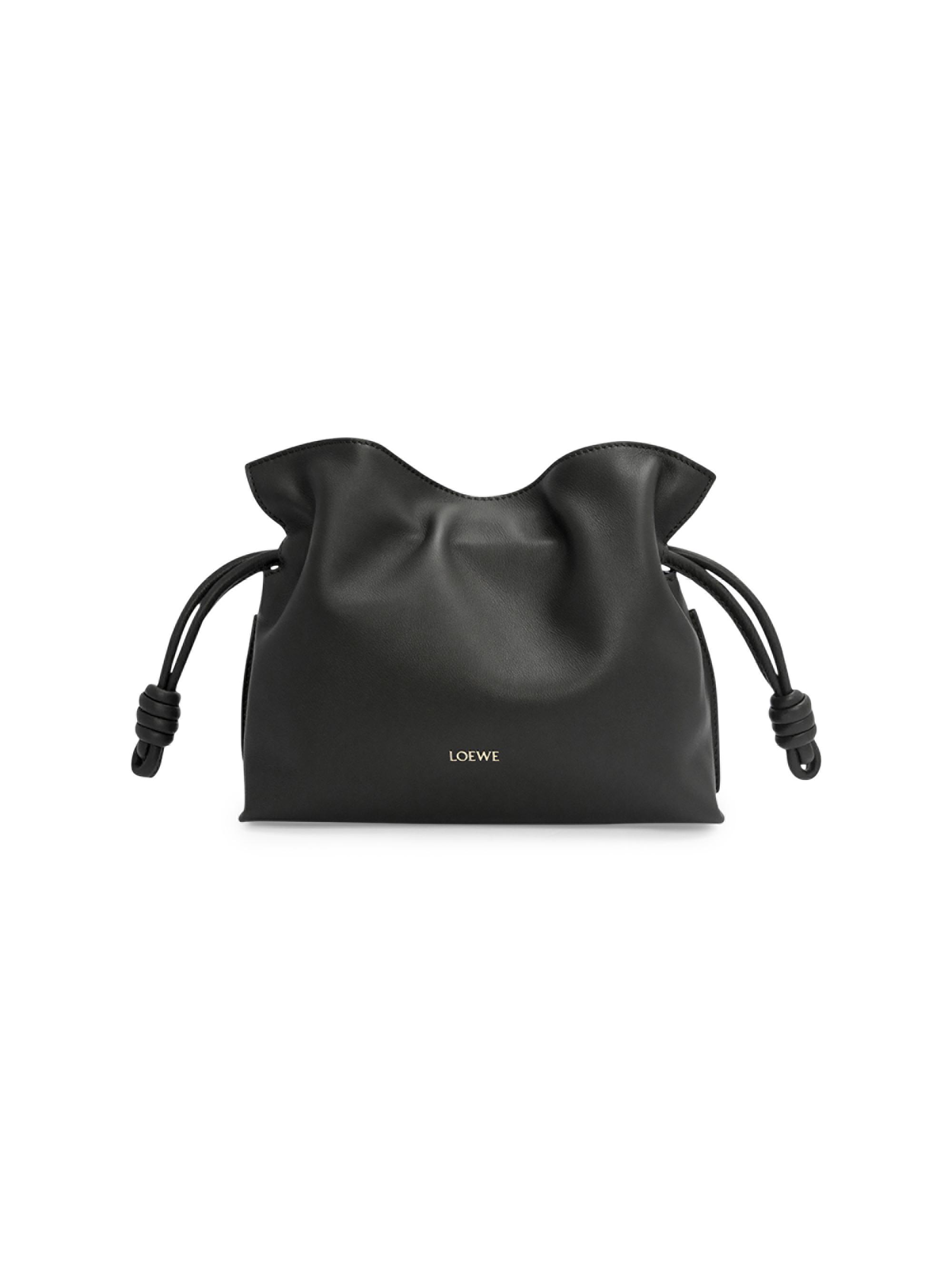 LOEWE Flamenco Drawstring Smooth Leather Clutch | Saks Fifth Avenue