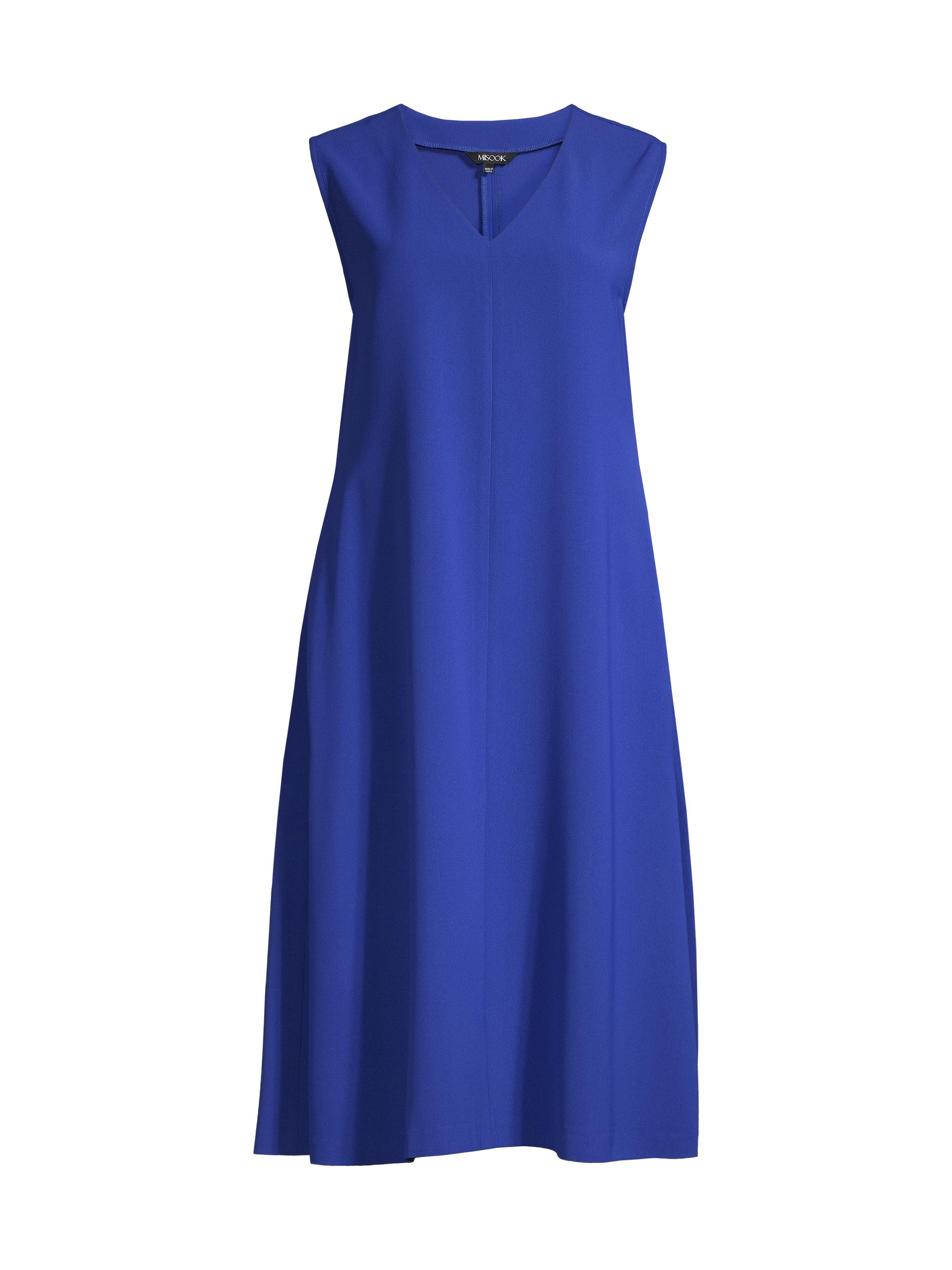 Misook Women's Sleeveless Woven Swing Dress - True Blue