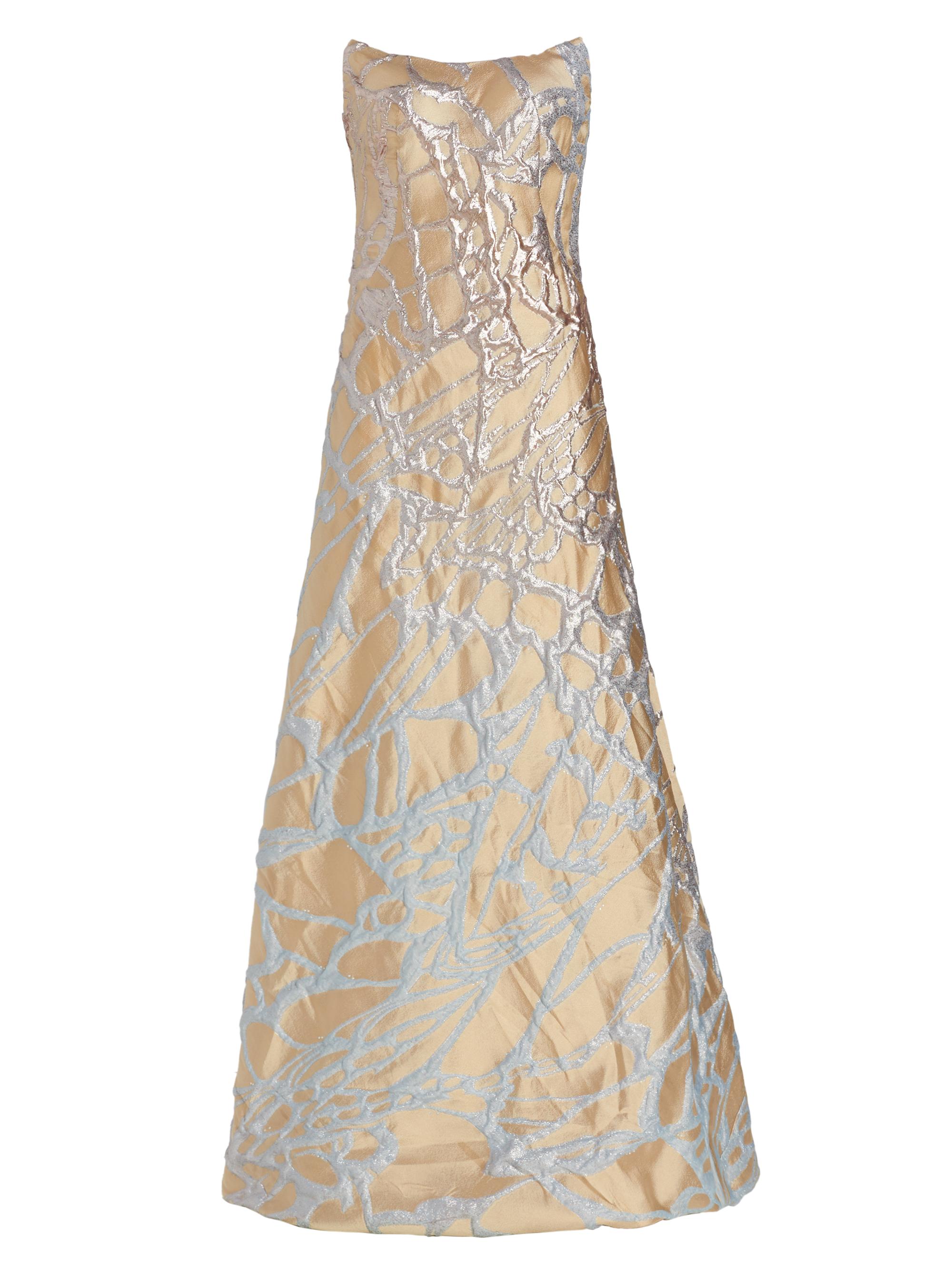 Rene Ruiz Collection Women's Metallic A-Line Gown - Rose Gold Blue