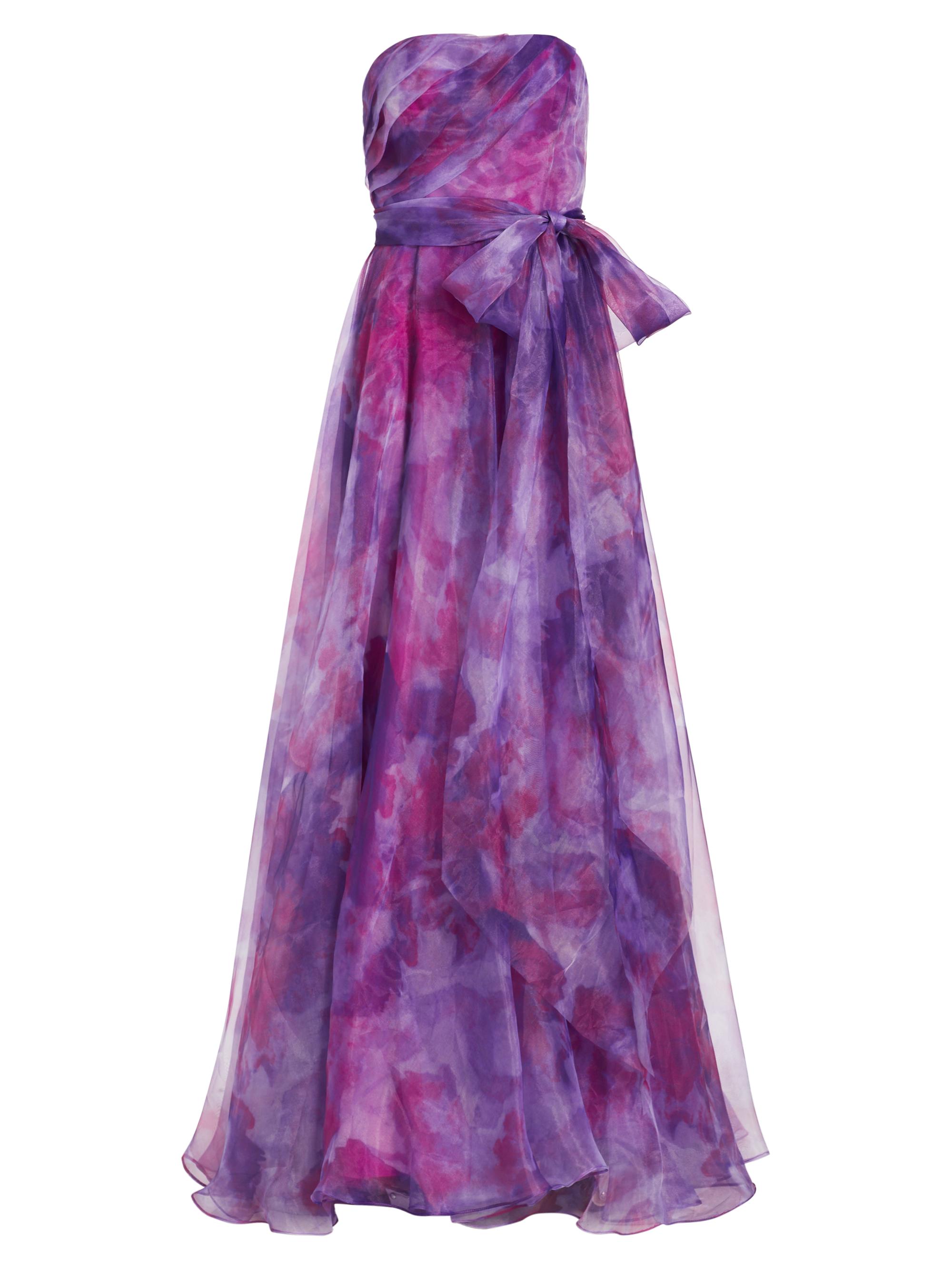 Rene Ruiz Collection Women's Printed Organza Strapless Gown - Pink Multi