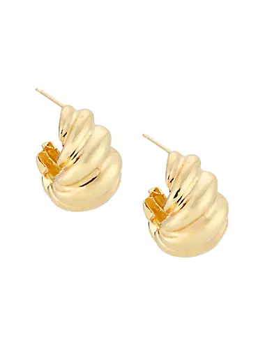 Perla 14K-Gold-Plated Twisted Hoop Earrings