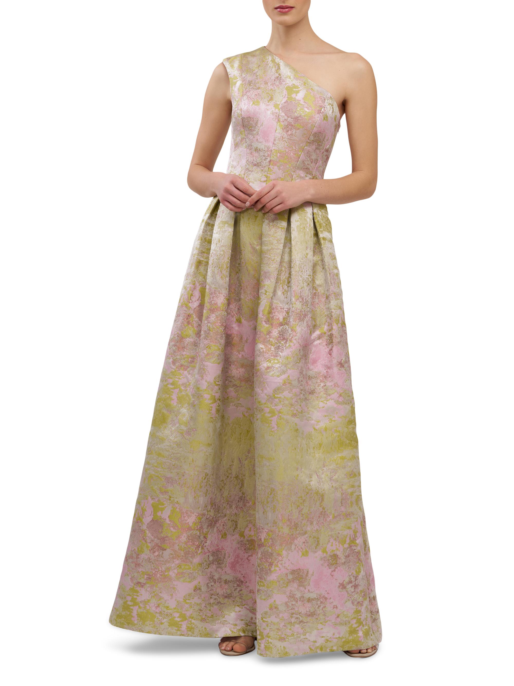 Kay Unger Women's Cara One-Shoulder Gown - Pink Coral Multi