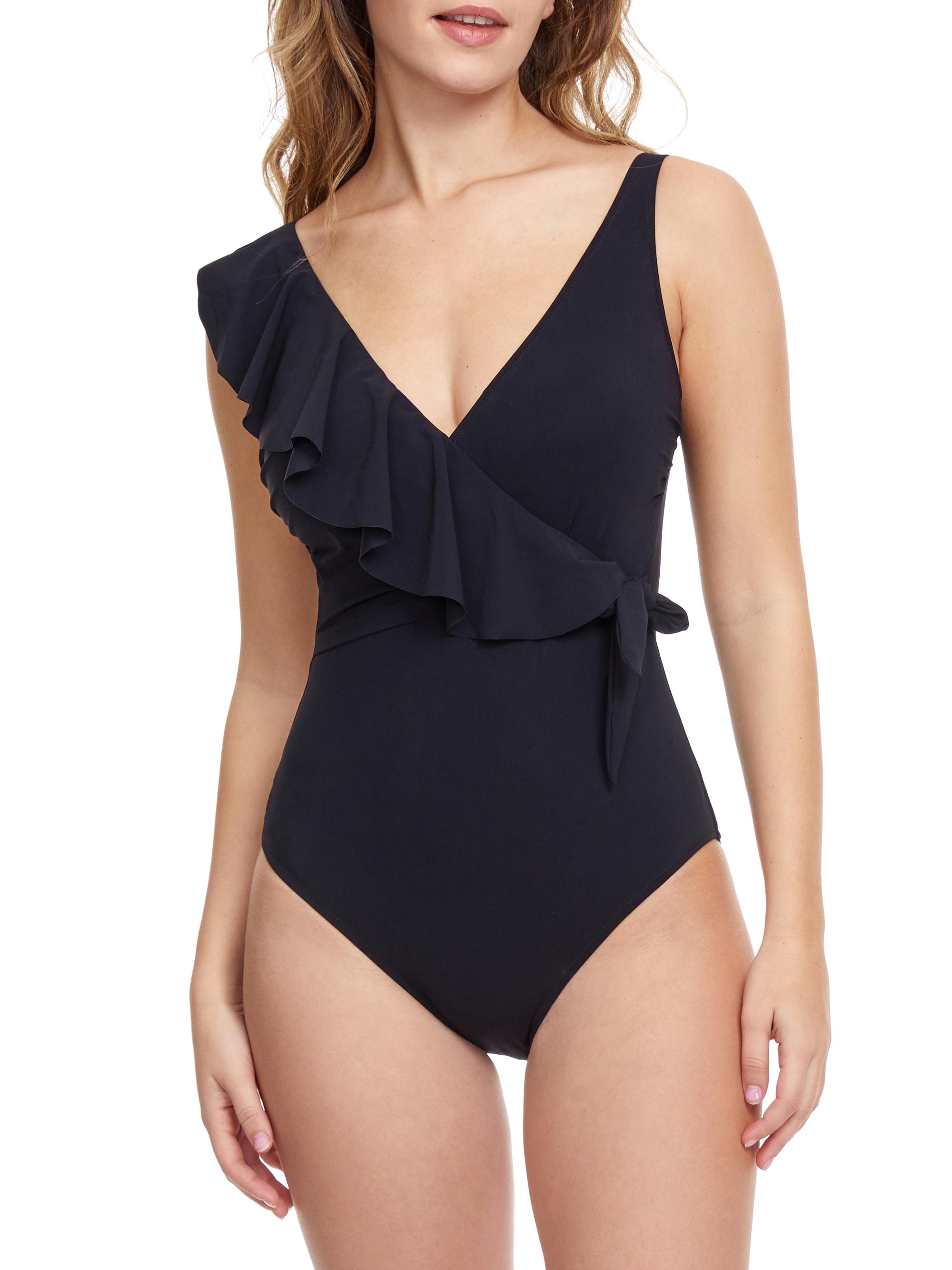 Gottex Swimwear Women's Tutti Frutti Ruffled One-Piece Swimsuit - Black | Thumbnail 4