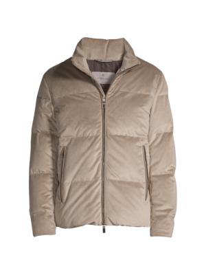 Canali zip-up padded jacket - Green