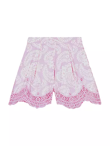 Patterned Linen Shorts