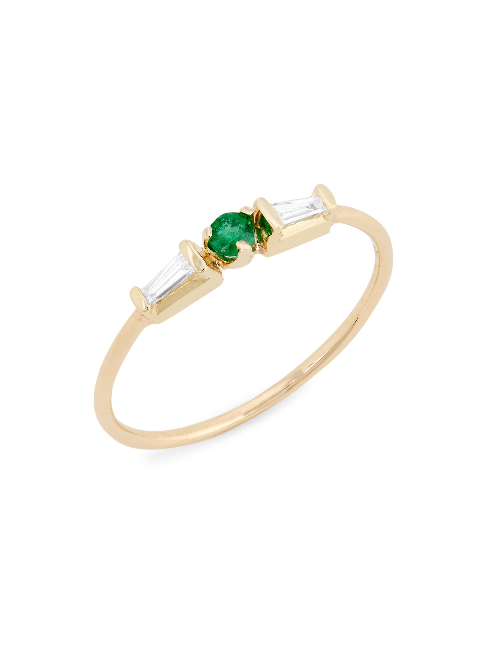 ZOE CHICCO Women's 14K Yellow Gold, Emerald & Diamond Ring - Yellow Gold