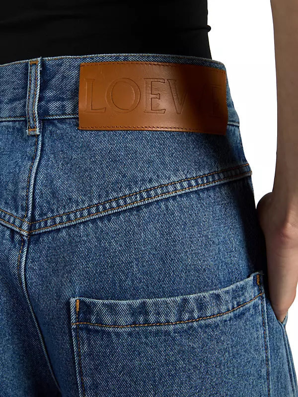 Loewe, Jeans, Loewe Anagram Patchwork Knee Logo Embroidery Jeans Straight  Leg Baggy High Rise