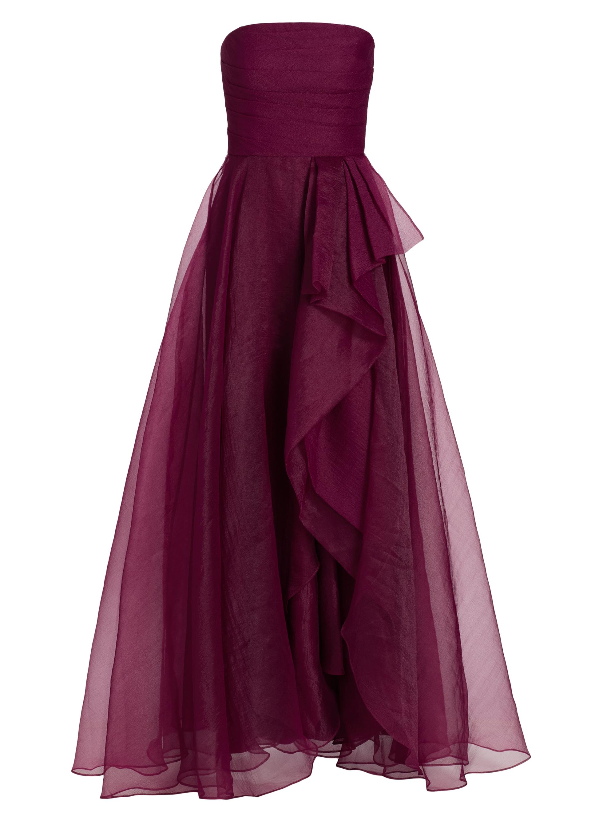 Theia Women's Teresa Draped Tulle Gown - Oxblood