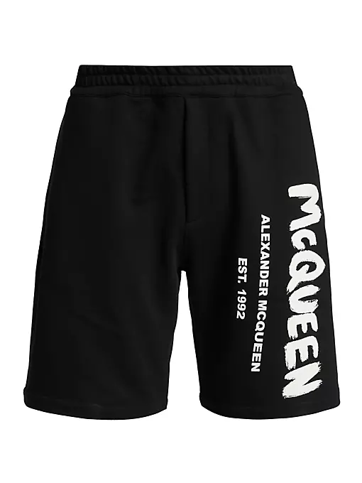 Alexander McQueen - Graffiti Logo Cotton Shorts