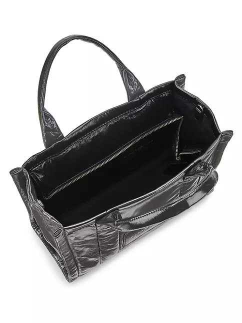 Marc Jacobs The Crinkle Leather Tote Bag Large Black in Leather - US