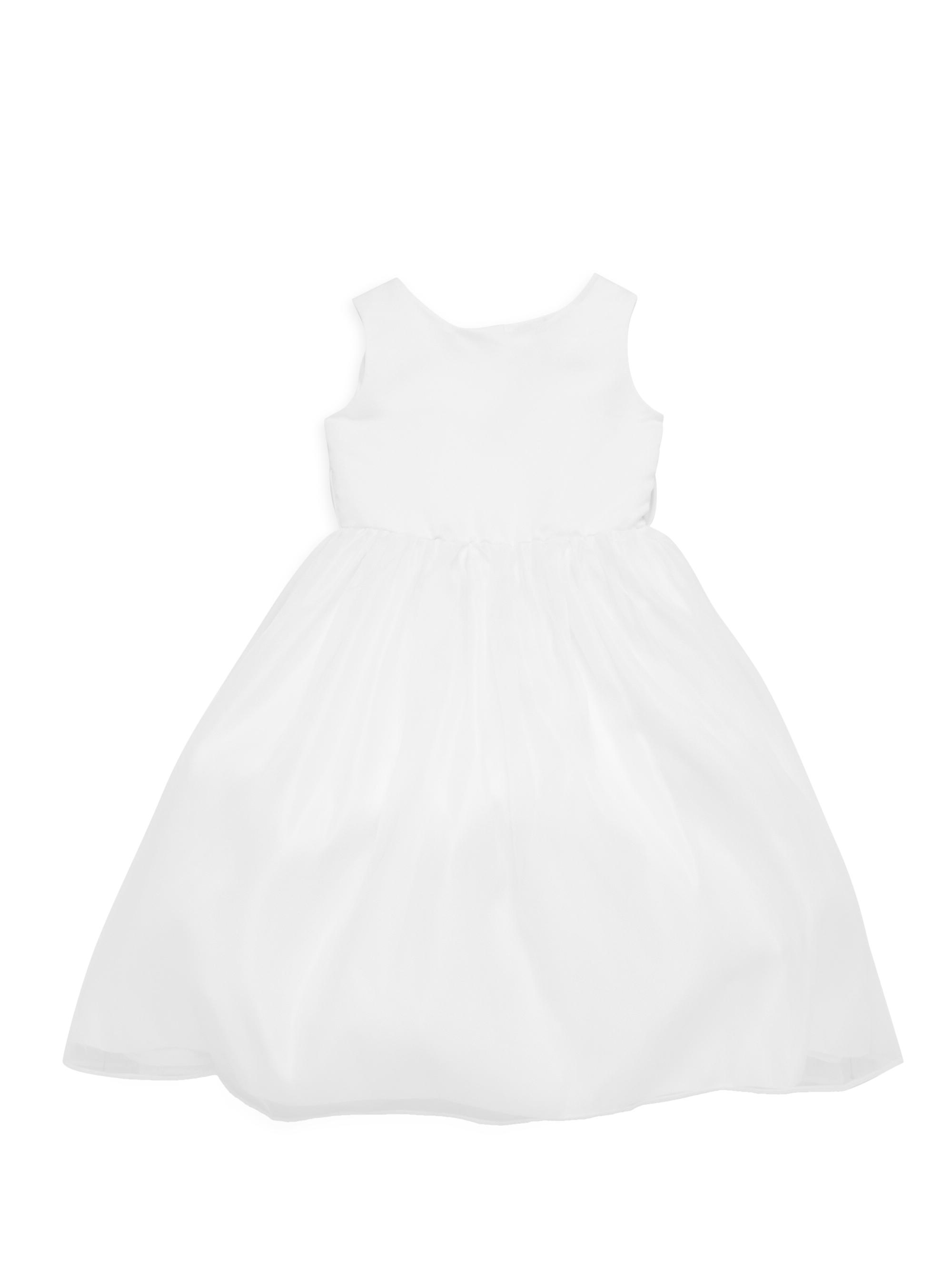 us angels organza dress Us Angels Satin Tulle Ivory Petal Dress - Size: 4