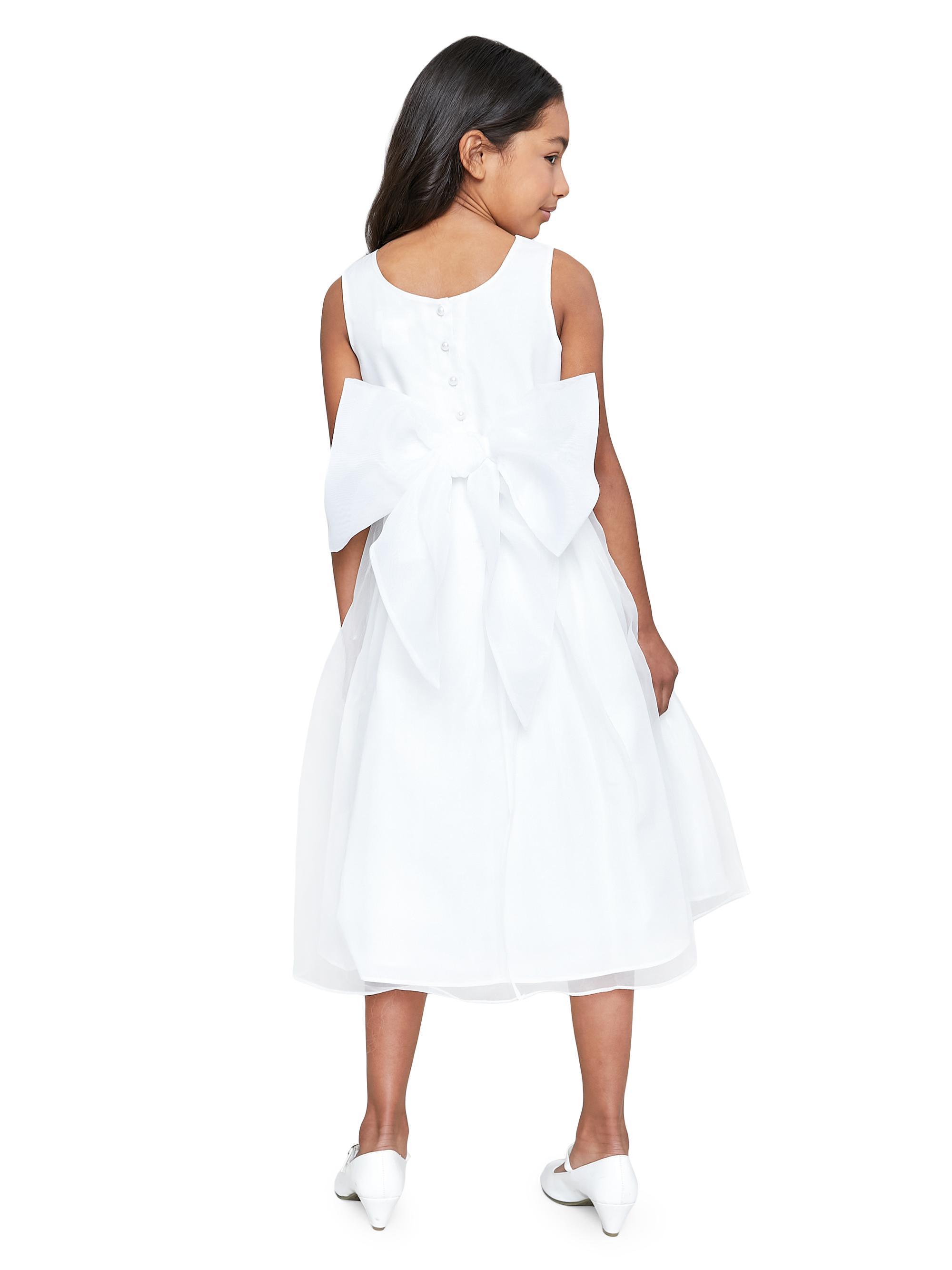us angels organza dress US Angels Big Girls' Organza & Satin Dress w/ Beaded Bodice, White, Size 14