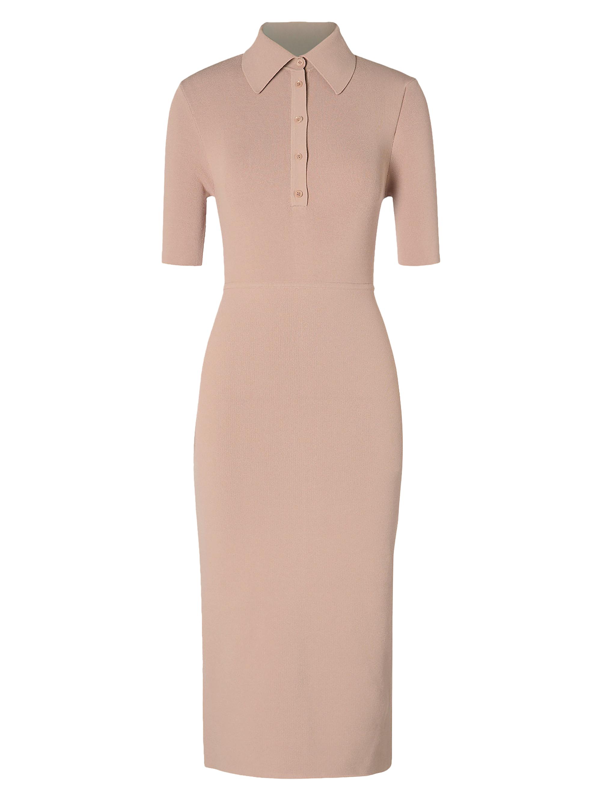 Scanlan Theodore Women's Crepe-Knit Polo Midi-Dress - Blush
