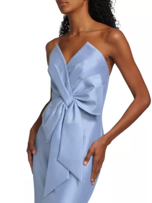 Shop Badgley Mischka Strapless Bow Gown | Saks Fifth Avenue