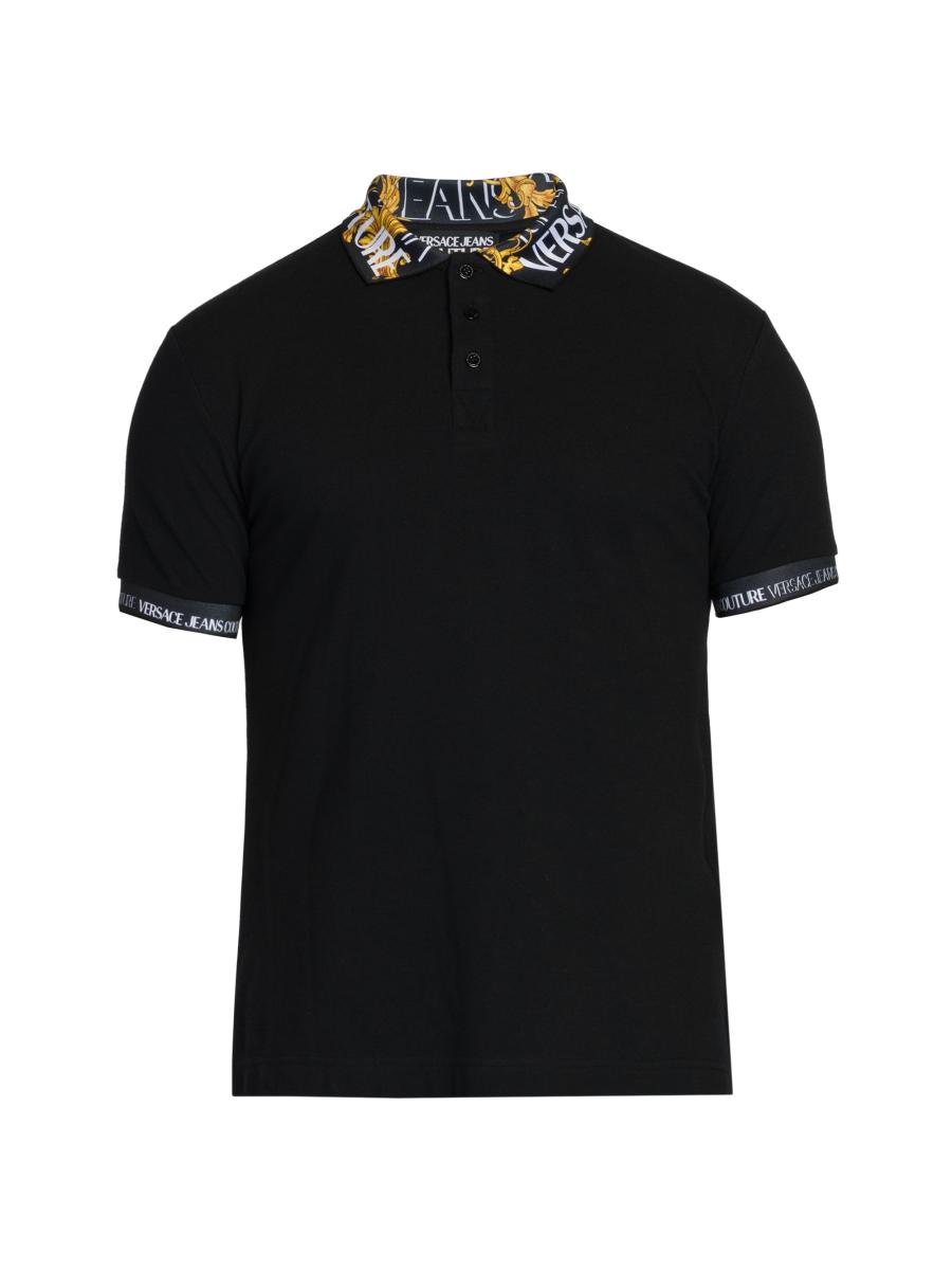 Tシャツ・カットソー VERSACE JEANS Printed piquet polo shirt 90_E74GAGT03-