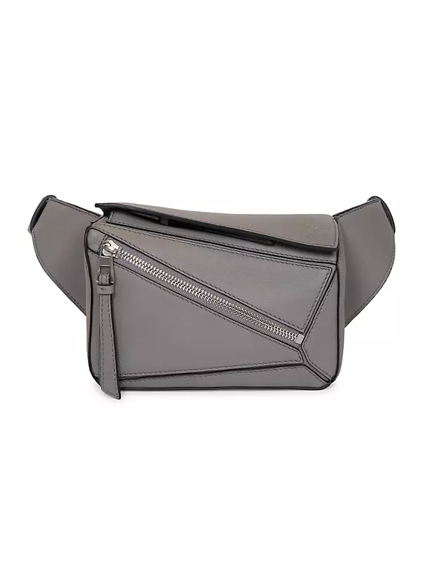 Loewe - Mini Puzzle Asphalt Gray Leather Shoulder Bag
