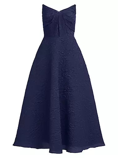 Ellie Crinkle Calf-Length A-Line Midi-Dress