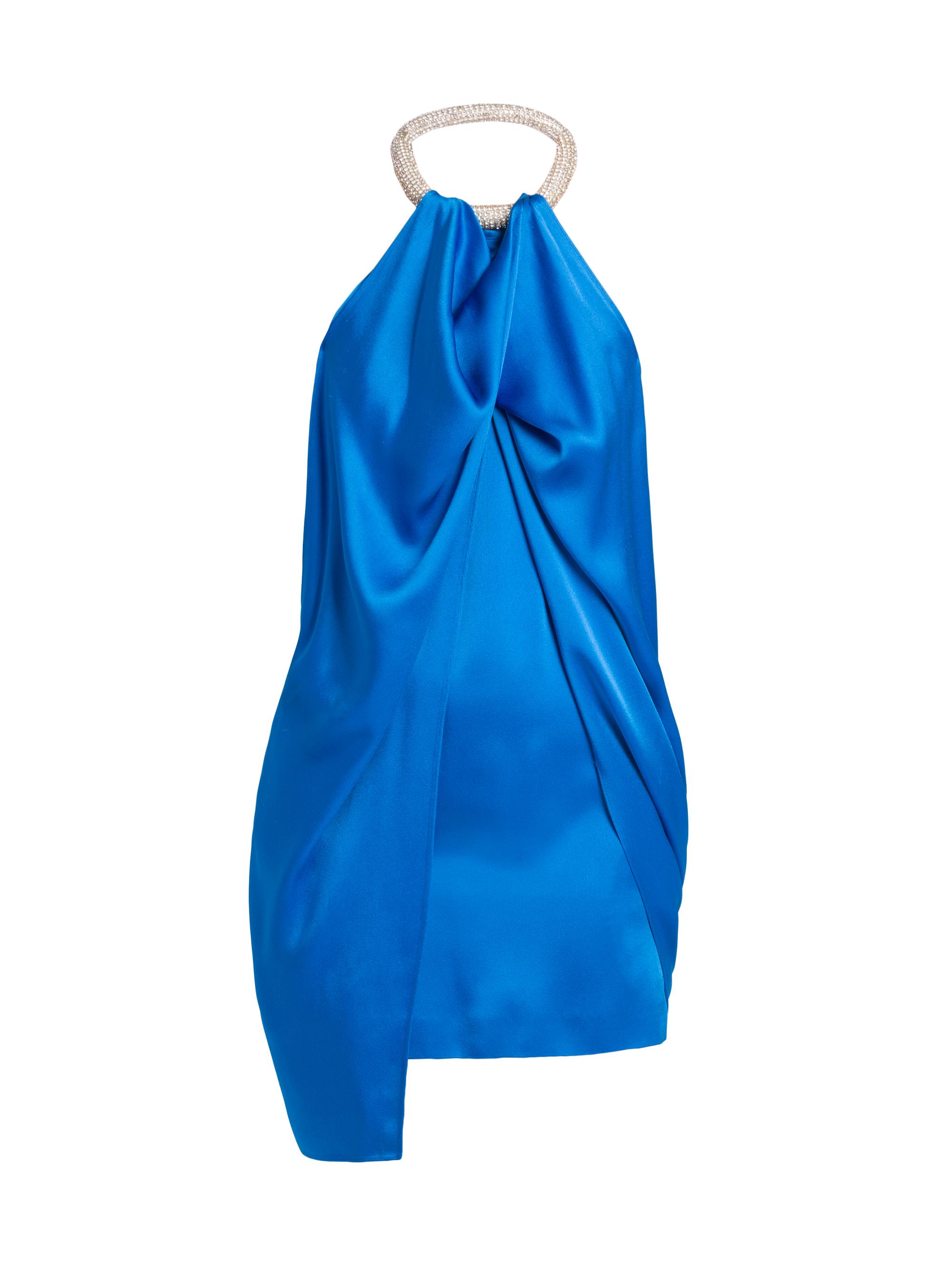 Stella McCartney Women's Satin Halter Minidress - Jewel Blue