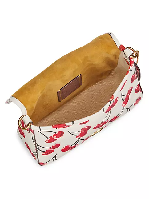 Shop COACH Soft Tabby Cherry-Print Leather Shoulder Bag