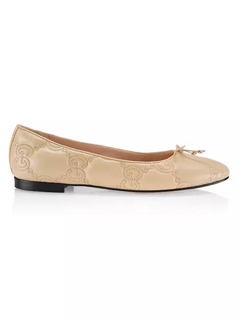 Shop Gucci Jolie Quilted GG Leather Ballet Flats