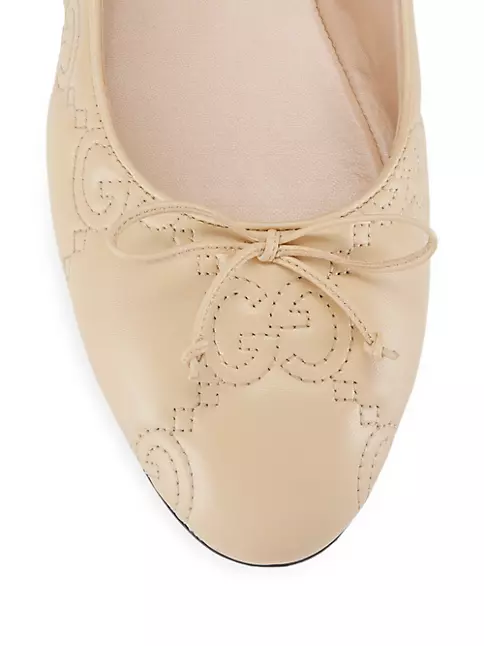 Shop Gucci Jolie Quilted GG Leather Ballet Flats