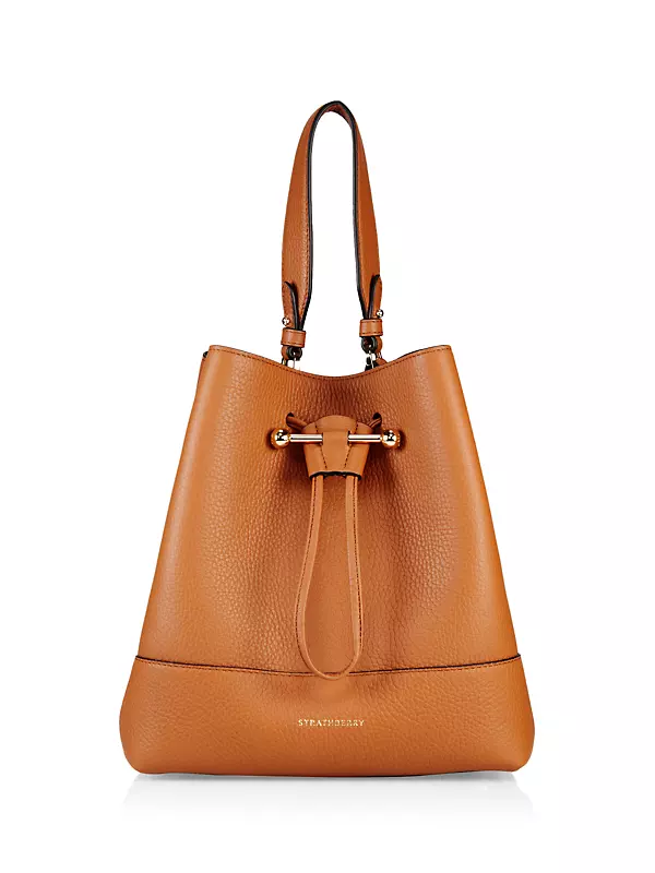 Strathberry brown Small Leather Lana Osette Bucket Bag