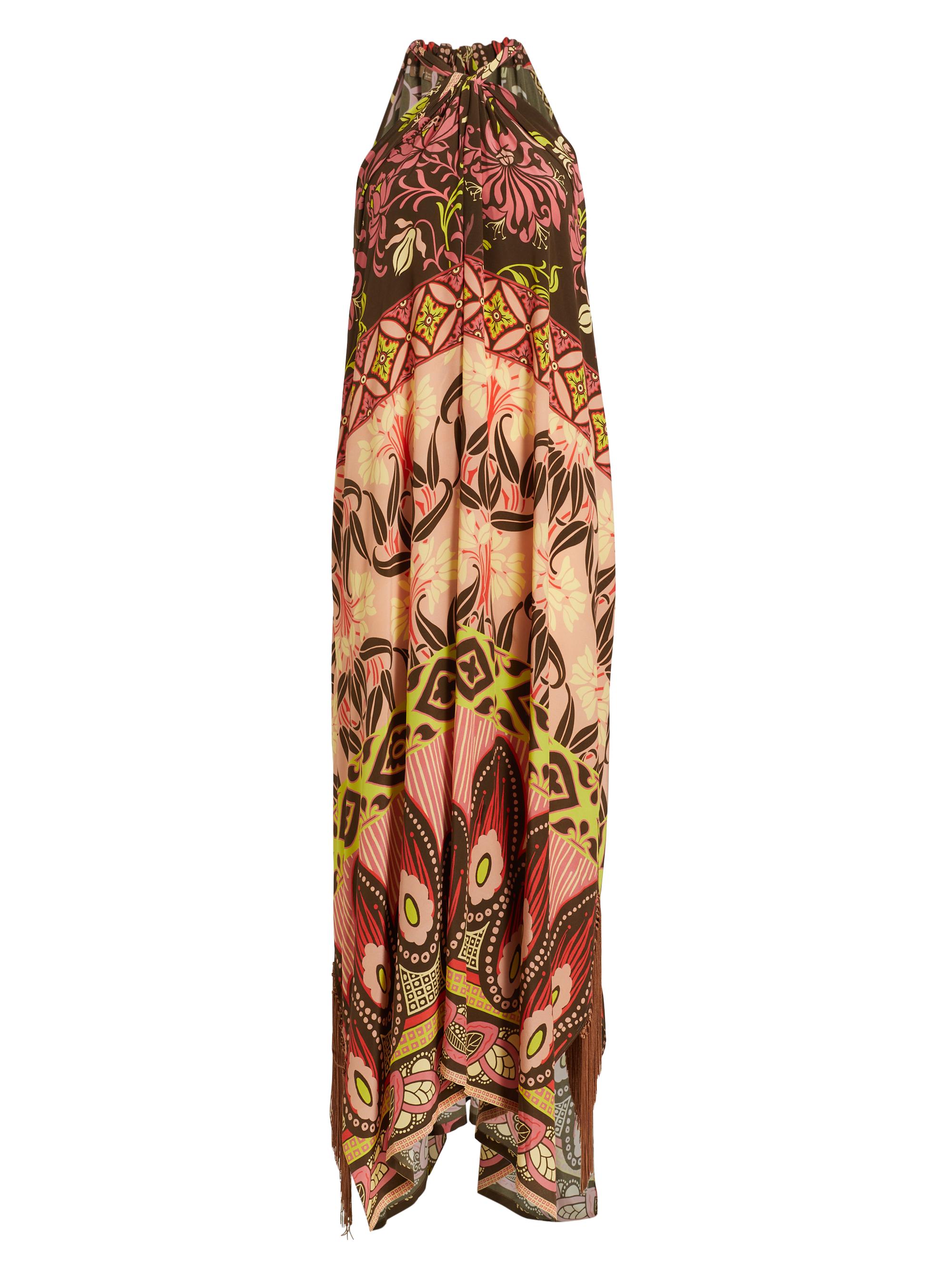 Beatriz Camacho Women's Tina Sleeveless Asymmetrical Maxi Dress - Brown Pink