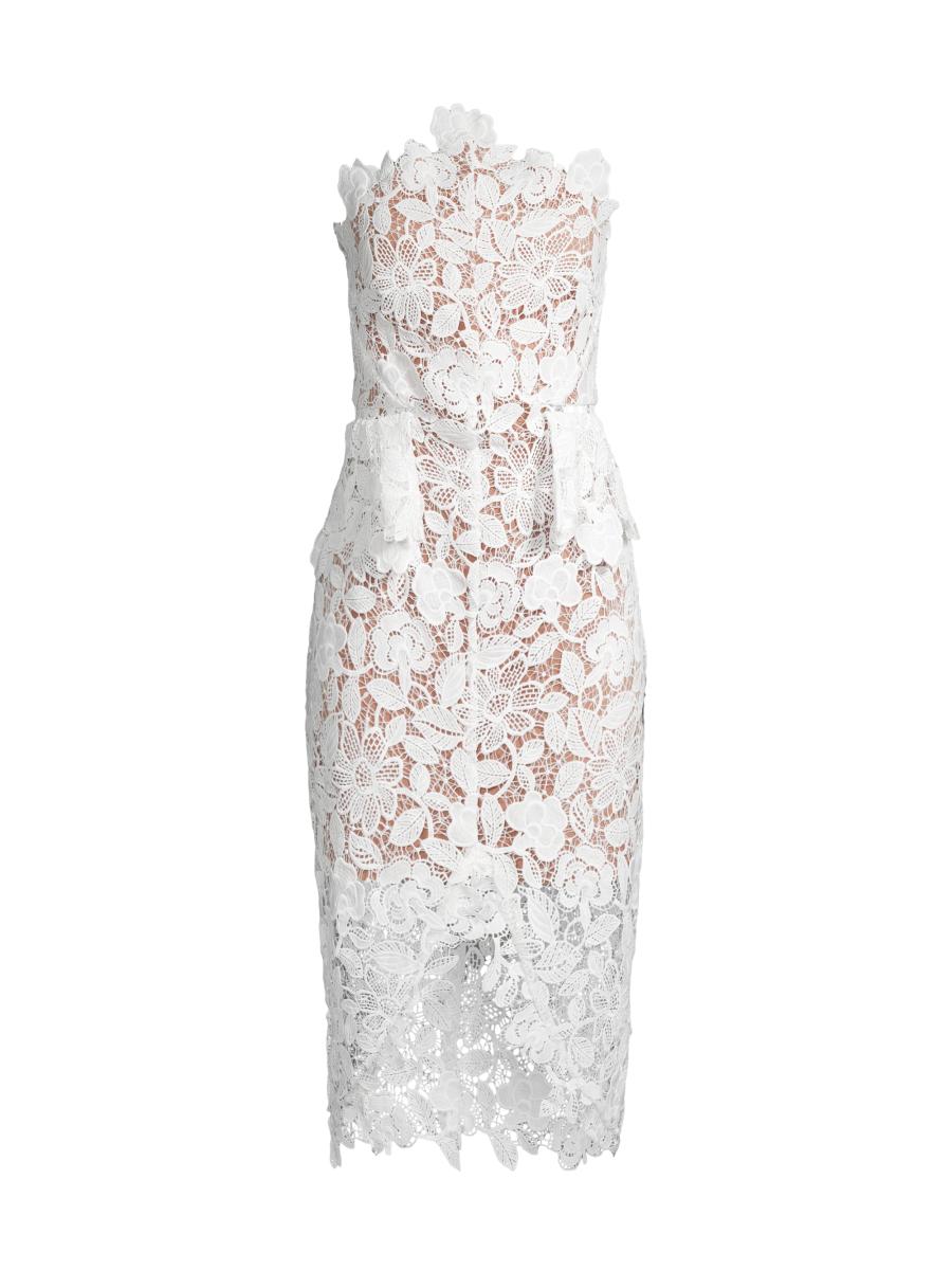 【公式、美品】Waltz Floral Lace Belted Dress Oscar de la Renta Floral Cotton Belted Midi-Dress | Saks