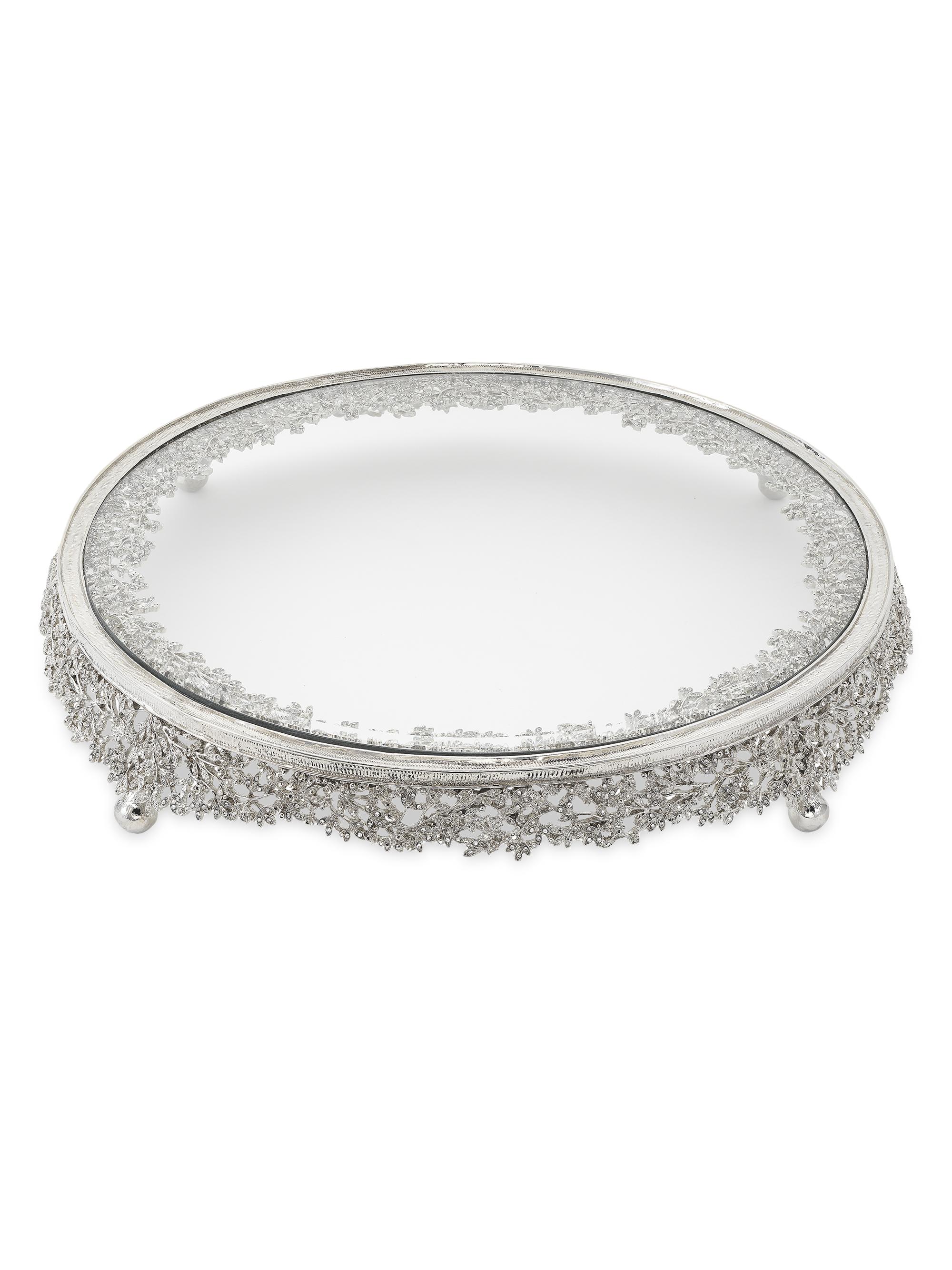 Olivia Riegel Isadora Crystal Cake Plateau - Silver