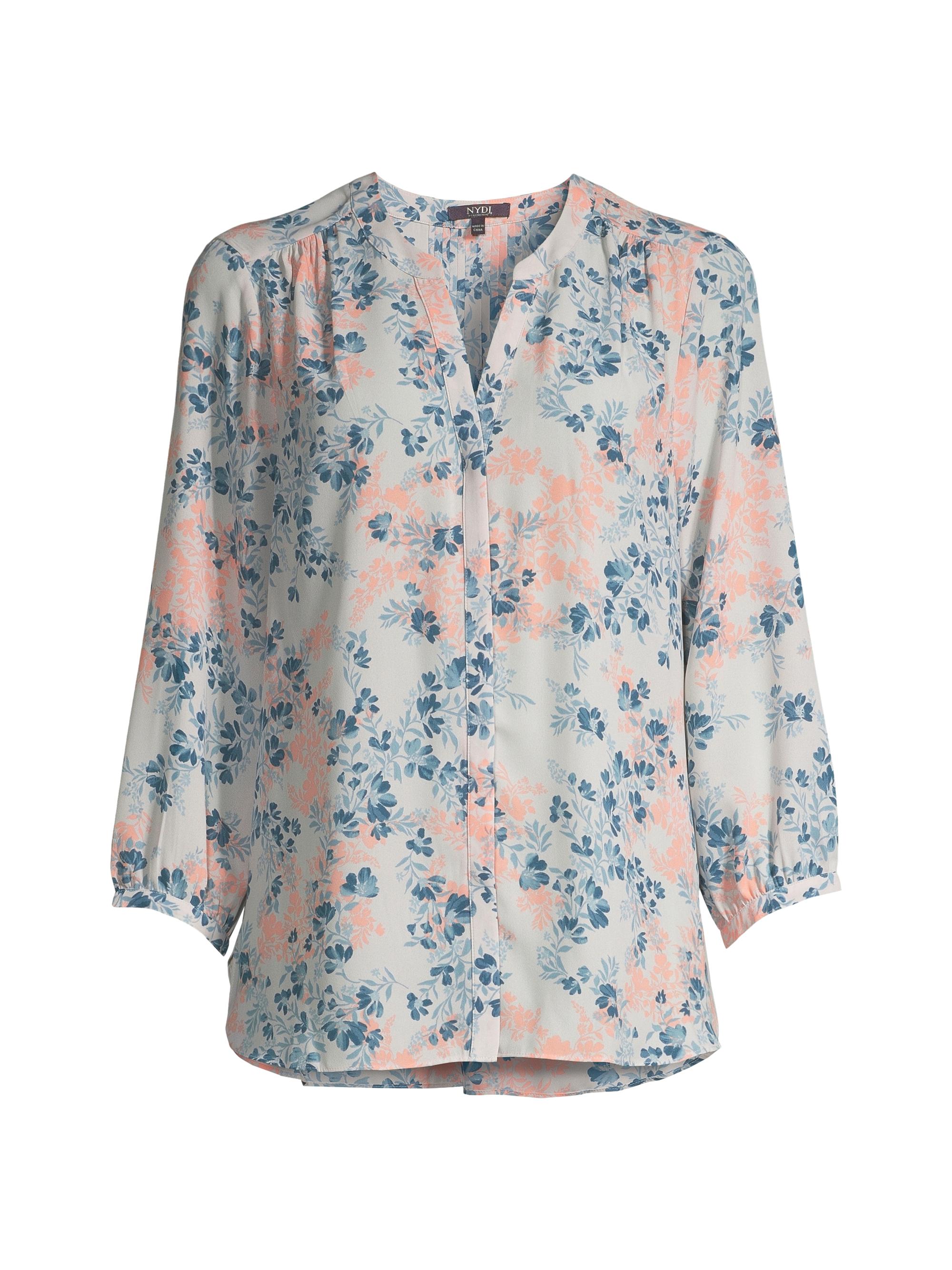 NYDJ Women's Pintucked Floral Blouse - Cecil Atelier