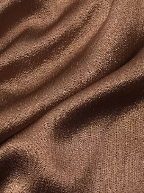 Designer Monogram Brown Satin Fabric