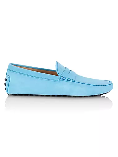 Luxury shoes for men - Tod's loafers in light blue suede