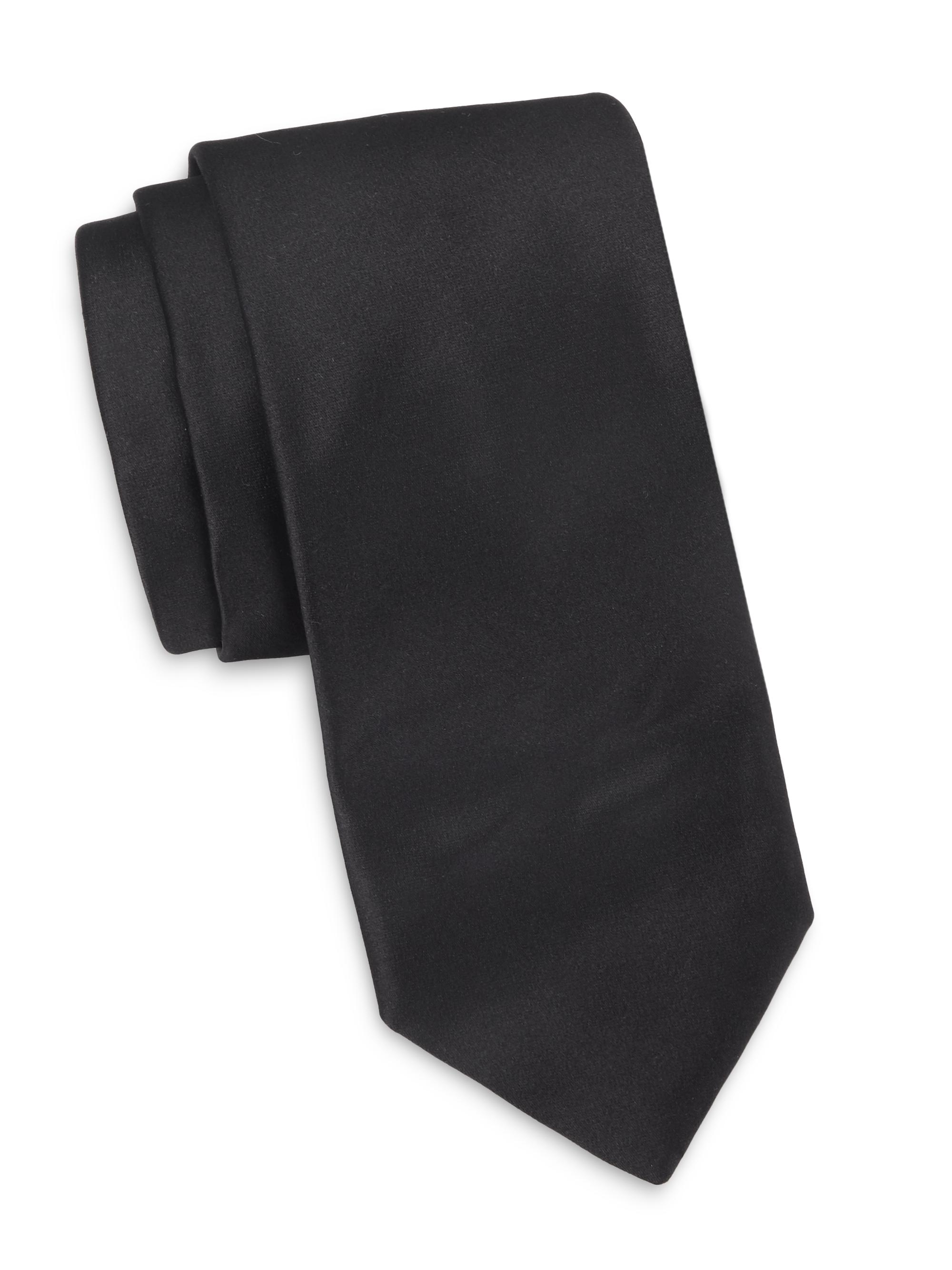 Canali Men's Solid Silk Necktie - Black
