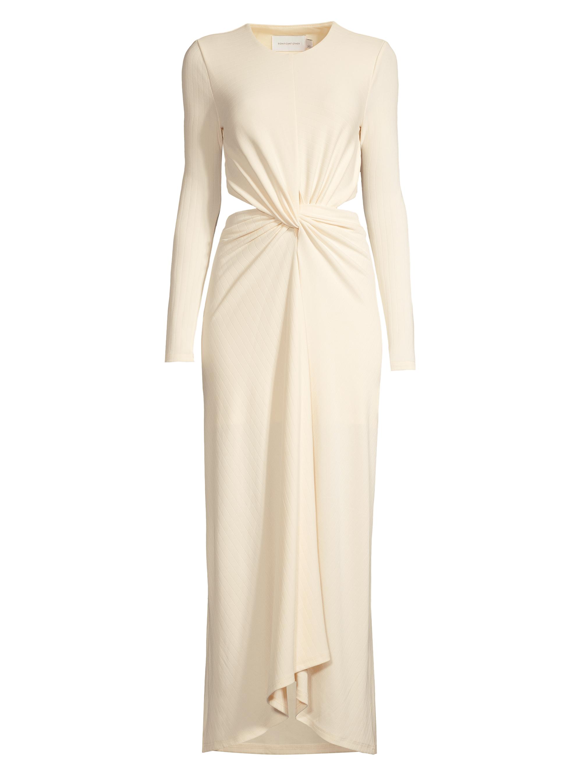 Significant Other Women's Odelia Twisted Cut-Out Ribbed Maxi Dress - Cream