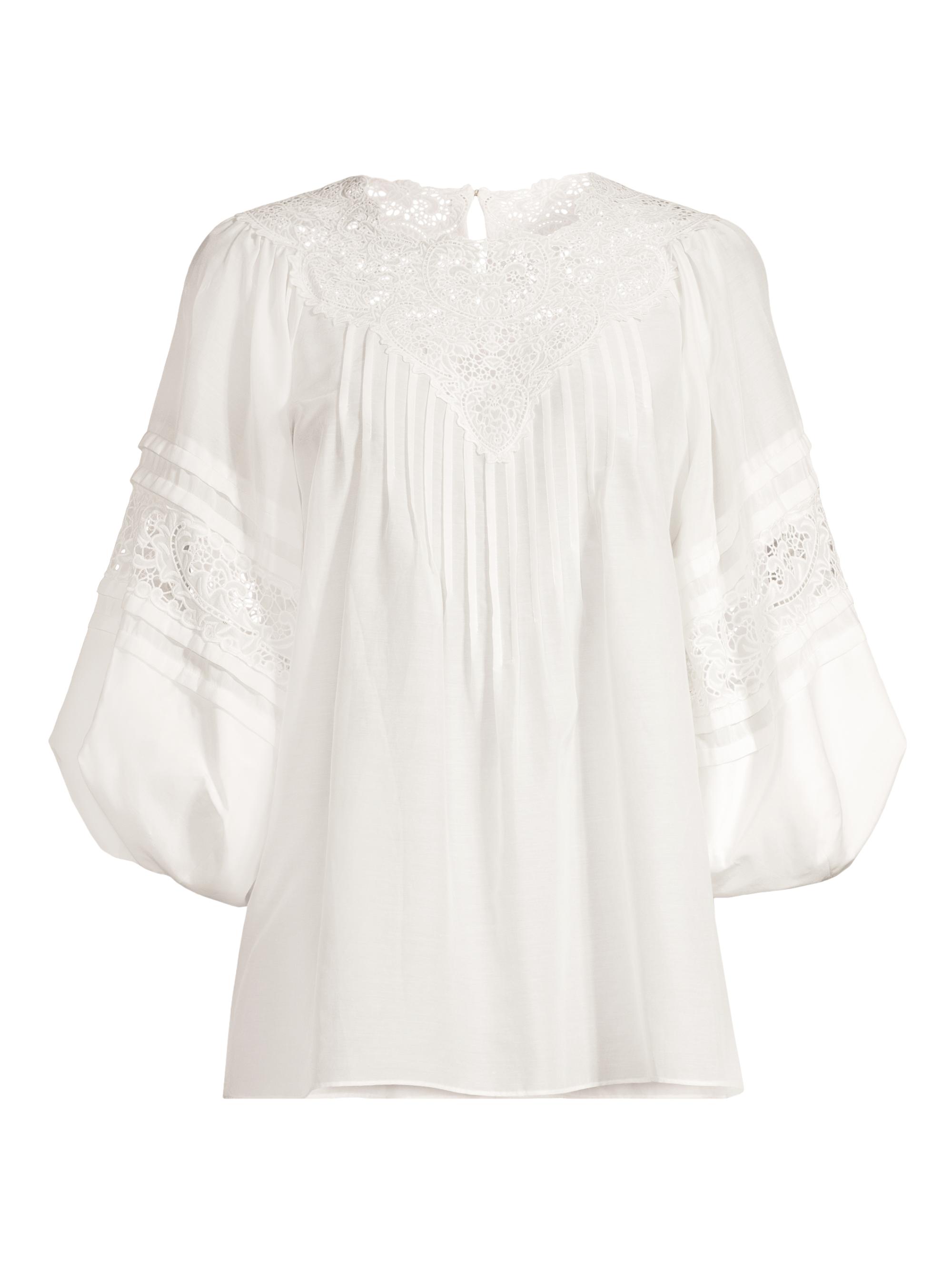 Kobi Halperin Women's Daniella Cotton-Silk Blouse - White