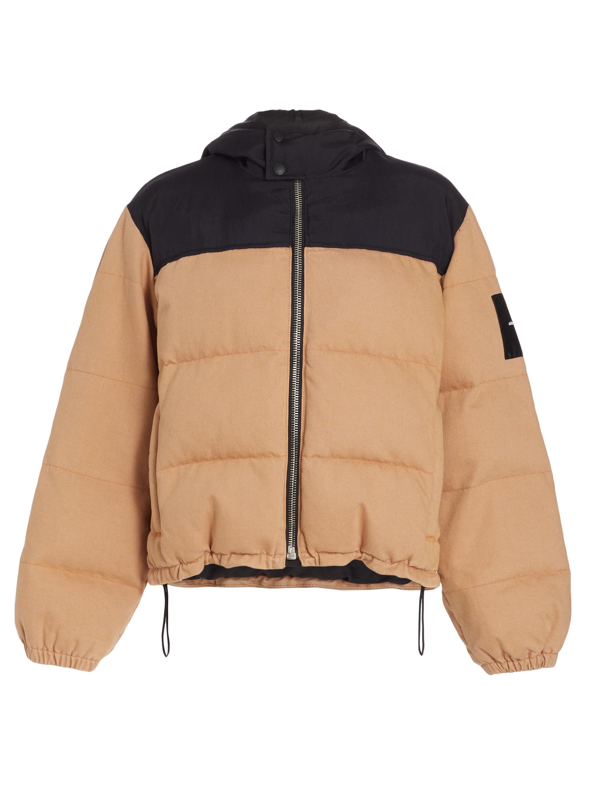 alexanderwang.t Women's Color-Blocked Denim & Nylon Hooded Puffer Jacket - Khaki