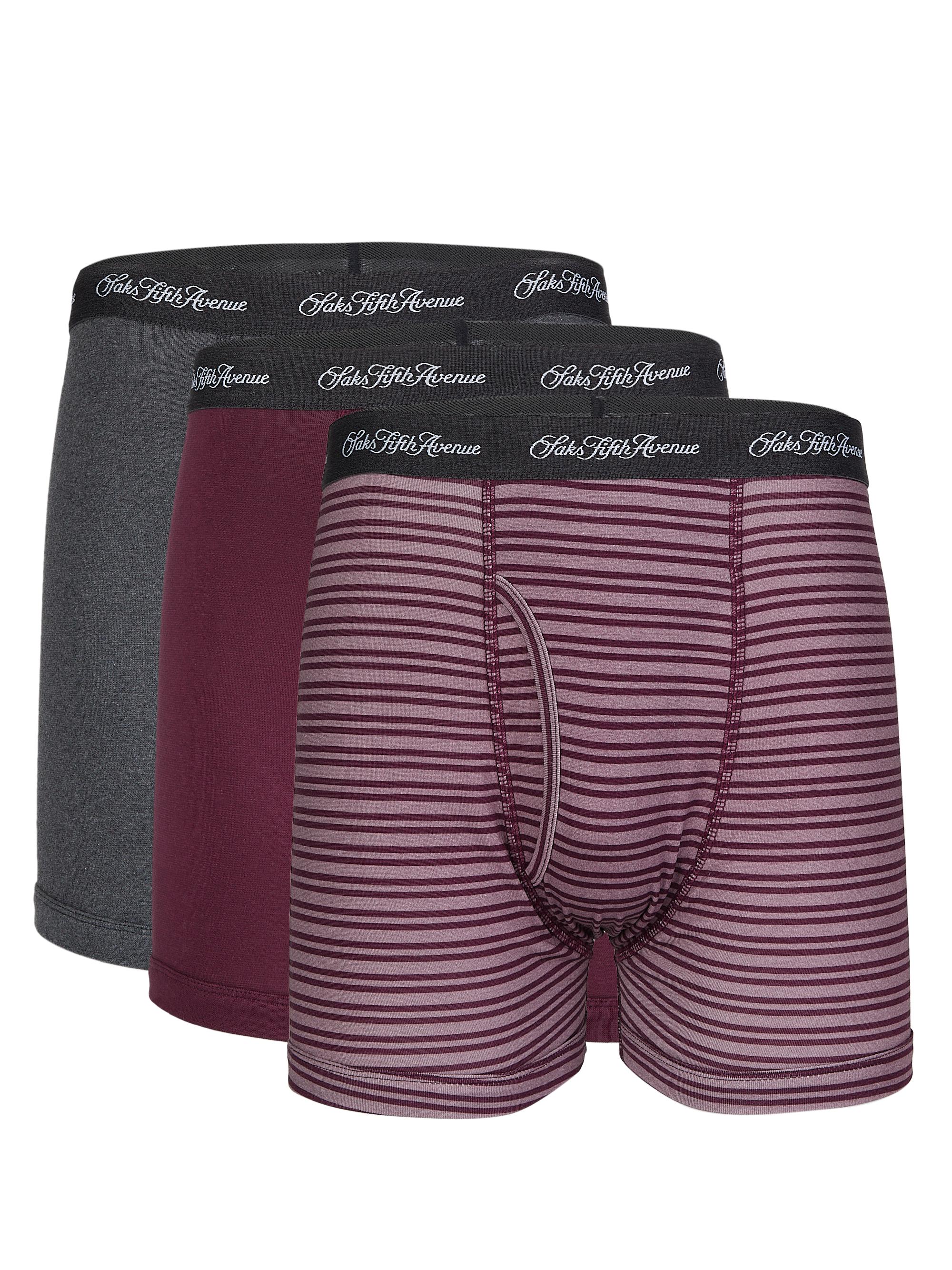Saks Fifth Avenue Men's COLLECTION 3-Pack Boxer Briefs - Elder Berry Combo